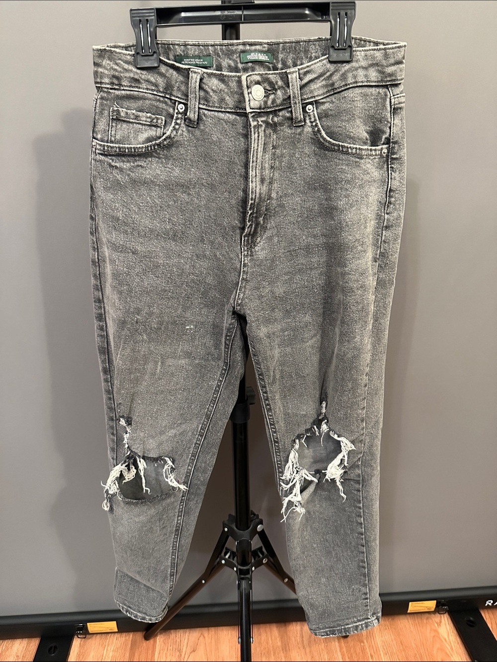 wild fable Distressed Washed Gray high rise mom Jeans
